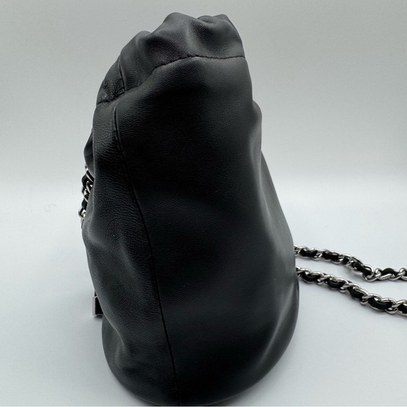 Lauren Ralph Lauren Black Leather Bucket Bag with Silver Hardware | New with Tag - Picture 9 of 12